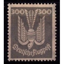 1924 - Tysk Rige - Luftpost - Frimærke - AFA 350, 300 pf. grå - Ustemplet.
